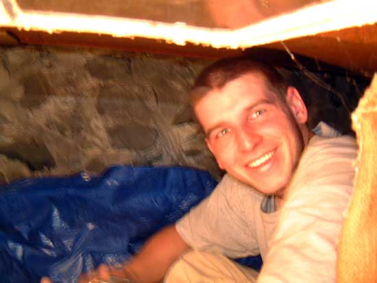 Guscott in crawl space